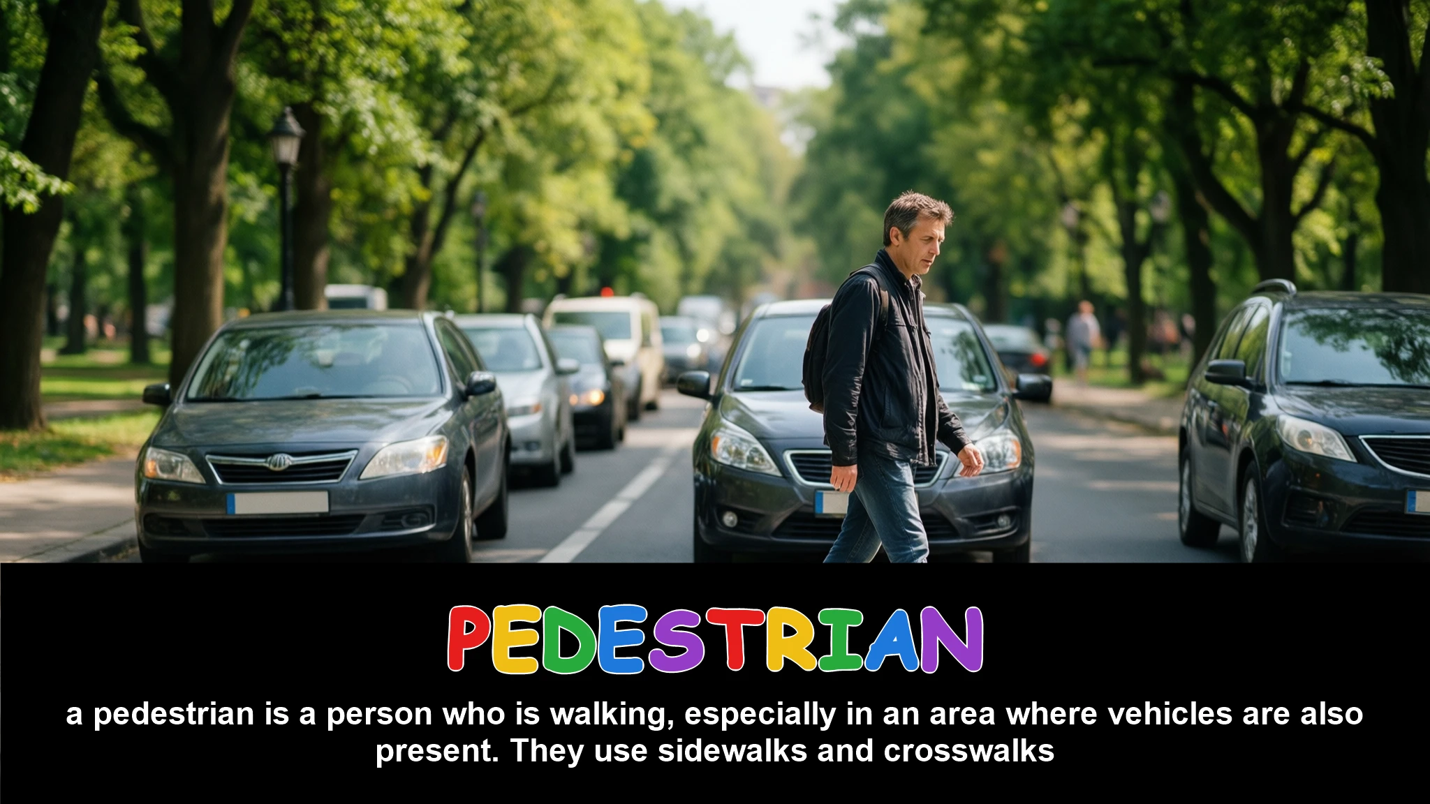 English Illustration for pedestrian